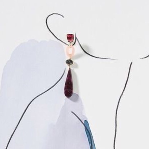 ANTHROPOLOGIE REBEKAH RESIN DROP EARRINGS NEW - Picture 3 of 8